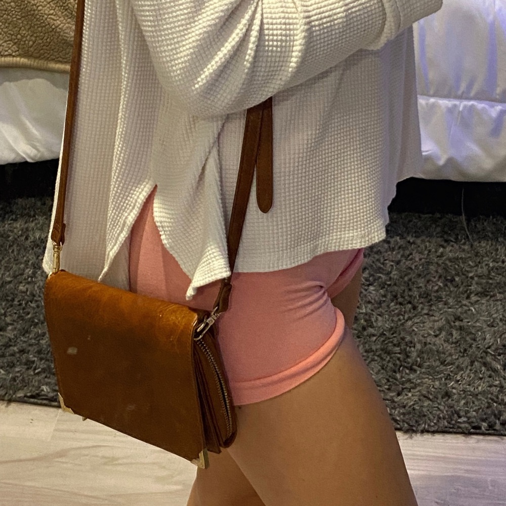 Brown cross body purse